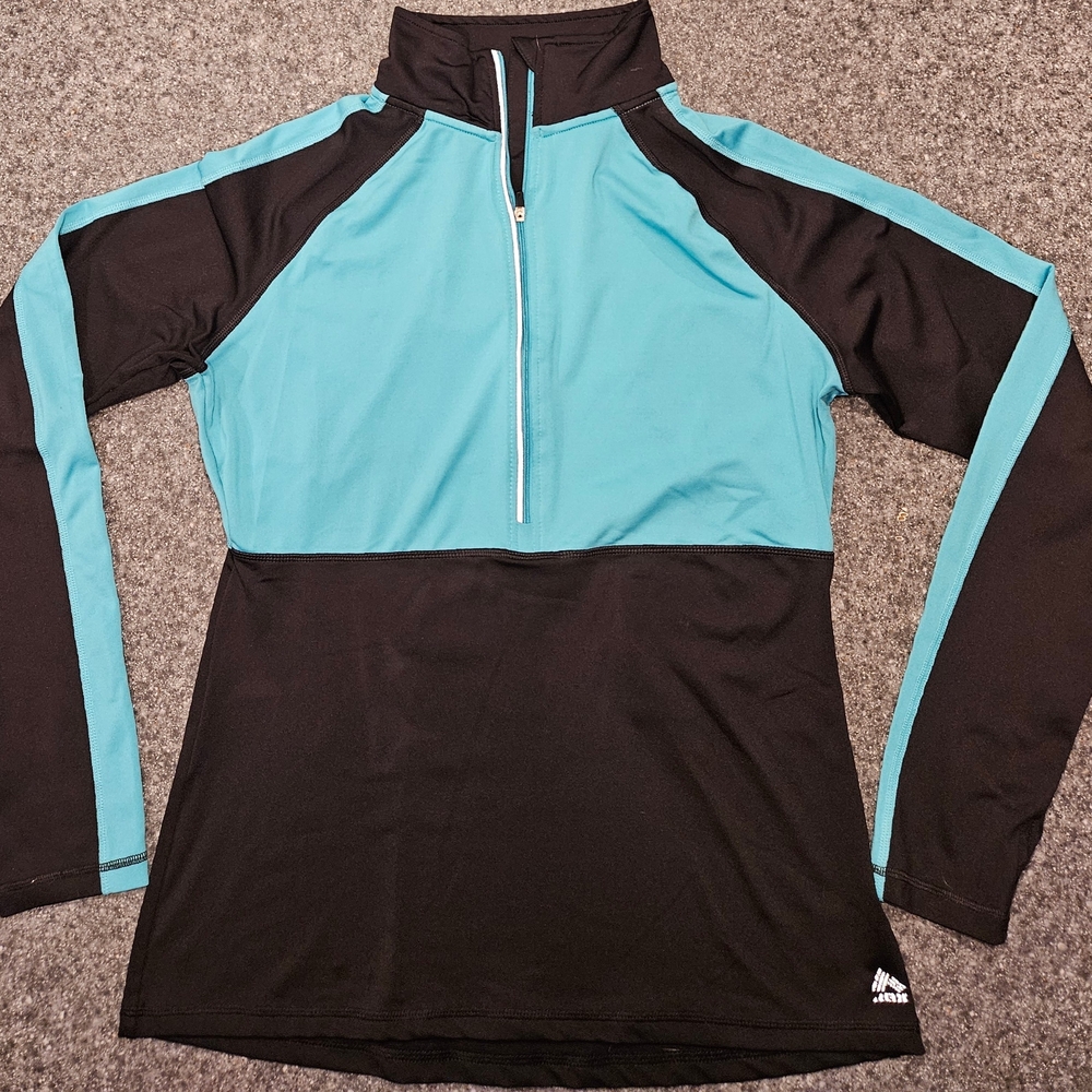 RBX Women's Black and Blue Quarter-Zip Top